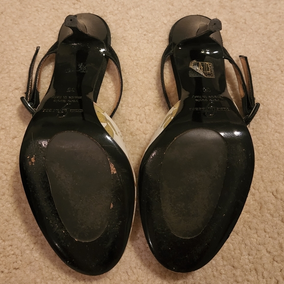 Gibellieri sandals Leather Floral White Black size 35 - Picture 5 of 5